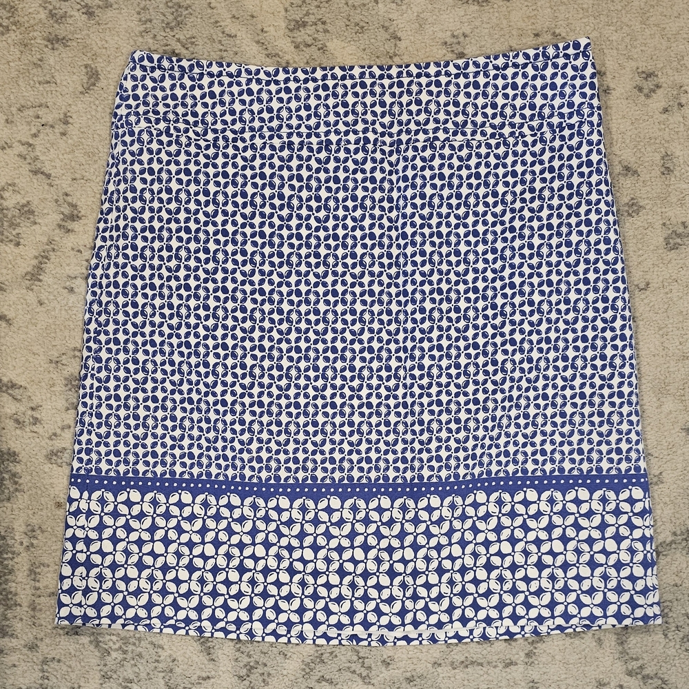 Talbots Blue and White Mini Pencil Skirt Resort Wear